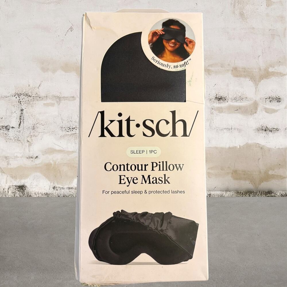Kitsch $35 Black Contour Pillow Eye Mask NIB - Picture 1 of 2